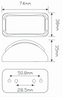 Line Drawing - 42WM - Front End Outline Marker Light Multi-Volt 12v & 24v Black Bracket Clear Lens Single Pack. AL. Ultimate LED.  