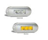 86AM - Side Marker Light. Clear Lens & Amber LED. Multi-Volt 12v & 24v Blister Single Pack Chrome Surrounding. Autolamp. Ultimate LED. 