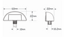 Line Drawing - 60BLM -  Licence Plate Lamp Light, 3m Design Compact Design, Low Profile, Multi-Volt 12v & 24v Blister Twin Pack. Black Base. LED Auto Lamps. Ultimate LED.