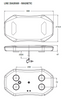 Line Drawing - RLB400MY - Low Profile Mini Bar LED Multi-volt 10 Flash Patterns Single Pack. RV Ultimate LED.  