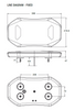 Line Drawing - RLB400Y - Low Profile Mini Bar LED Multi-volt 10 Flash Patterns Single Pack. RV Ultimate LED.  