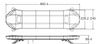 Line Drawing - Amber Low Profile LED Light Bar. 34 Inch, 66 Watt. Class 1. Dimensions - 860 x 227 x 90mm. Ultimate LED