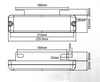 BR203ARW Line Drawing. Dimensions 229 x 60 x 32mm. Ultimate LED