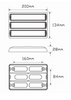 Line Drawing - 200BARWM - Stop Tail Indicator Reverse Multi-Volt 12v & 24v, triple bar light. Single Pack. AL. Ultimate LED.