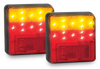 100BAR2 - Combination Tail Light. Small Trailer Rear Light. Stop, Tail, Indicator, Reflector Light 12v Blister Twin Pack. LED Auto Lamps.  Ultimate LED. 