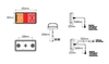 Line Drawing - H155BARLP2/6 - Small Trailer Combination Tail Lights. Stop, Tail, Indicator Light, with Reflector and Licence Plate Light. 12v Blister Twin Pack 6M Trailer Kit. LED Auto Lamps. Ultimate LED.