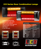 223CARM2 - Combination Tail Light. Small Tray & Truck Series Light. Black Chrome Cap Ends. Stop, Tail and Indicator Light with Reflector. Multi-Volt 12v & 24v. Autolamps. Ultimate LED.
