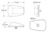 Line Drawing - 77AM2 - Sleekest Cat 6 Side Direction Indicator. Side Direction Category 6. Multi-Volt 12v & 24v. 3m Tape Fitting Design. Coloured Lens. Twin Pack. Autolamps. Ultimate LED. 