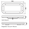 Line Drawing - LB380ACMM - Emergency Mini Bars. Surface Mount. Amber Emergency Mini Bar 380 Series. Clear Lens. Magnetic Mount. 5 Year Warranty. Multi-Volt 12v & 24v. Class 1. 18 Selectable Flash Patterns. Autolamps. Ultimate LED.