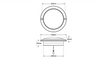 Line Drawing - 102WBC - Round Reverse Light. Low Profile Design. 12v Only. Black Chrome Lens Design. Recess Mount, Screw Secured. Autolamp. Ultimate LED. 