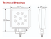 27watt LED Flood Light Line drawing