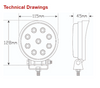 27watt LED Flood Light Line drawing