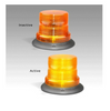 128AMF - Amber Warning Beacon. High Powered. Multi-Volt 12v & 24v. Fixed Screw Mount. Autolamps. Ultimate LED. 