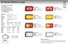 Data Sheet - 58RM - Rear End Outline Marker Light Black Base Red Lens & Red LED. Low Profile. Caravan Friendly. Multi-Volt 12v & 24v Single Pack. LED Auto Lamps. Ultimate LED with a 3 metre Power Lead