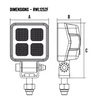 Small and Compact 12watt Flood Light LED. Alloy Housing with Stainless Steel Mounting Brackets 10-30VDC Part No RWL1252F Flood Beam