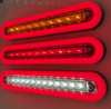 Halo Diffused Park light with Stop, Indicator & Reverse LED Taillight. 12 volt System. Twin Pack Coloured Lens, Amber, Red LED with Red Halo Surround. HR235ARW-2. Slim Line ADR Approved LED Taillights. New Release