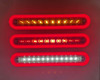 Halo Diffused Park light with Stop, Sequential Indicator & Reverse LED Taillight. 12 volt System. Twin Pack Coloured Lens, Amber, Red & White LED with Red Halo Surround. HR235ASRW-2. Slim Line ADR Approved LED Taillights. New Release