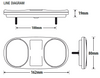 Line Drawing. Dimensions: 162 x 80 x 19mm. Stop, Tail, Indicator with Reflector. Roadvision BR205LR.  - Ideal for trailers (PAIR) 12V DC. Submersible