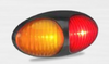 37ARM - Amber, Red Side Marker Light with Black Base & Coloured Lens Multi-Volt 12v & 24v Single Pack. LED Auto lamps. Ultimate LED.