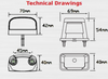 Line Drawing - 41BLM - Licence Plate Lamp Light, Black Base Compact Design Multi-Volt 12v & 24v. LED Auto Lamps. Ultimate LED.