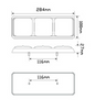 Line Drawing - 282ARRM - Combination Tail Light Triple Light. Stop, Tail, Indicator Light. Multi-Volt 12v & 24v Blister Single Pack. LED Auto Lamps. Ultimate LED. 