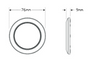 7515 Series Line Drawing - 7515C - Interior Lamp, Cool White With Chrome Bezel 12v Single Pack. AL. Ultimate LED. 