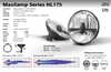 Data Sheet -  HL175 - 7inch Sealed Beam Headlamp Low & High Beam with Park Function. Multi-Volt 10v & 32v Blister Twin Pack. LED Auto Lamps.  Ultimate LED. 