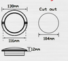 Line Drawing - 102R - Stop Tail Round Light Coloured Lens Multi-Volt 12v & 24v Single Pack. AL. Ultimate LED. 