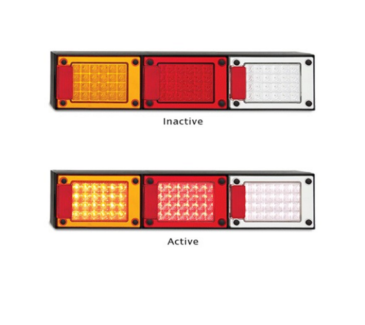 J3BARWM - Jumbo Tail Lights, Stop, Tail, Indicator, Reverse Light with Reflectors Multi-Volt 12v & 24v. Caravan Friendly. Blister Single Pack. LED Auto Lamps. Ultimate LED. 