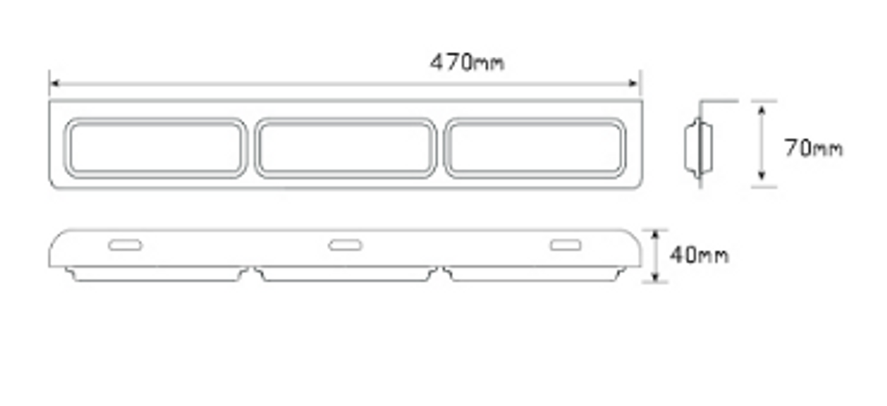 135 Series Line Drawing - 135CARWM2 - Stop, Tail, Indicator, Reverse Light Multi-Volt 12v & 24v Blister Twin Pack Chrome Backing. LED Auto Lamps. Ultimate LED. 