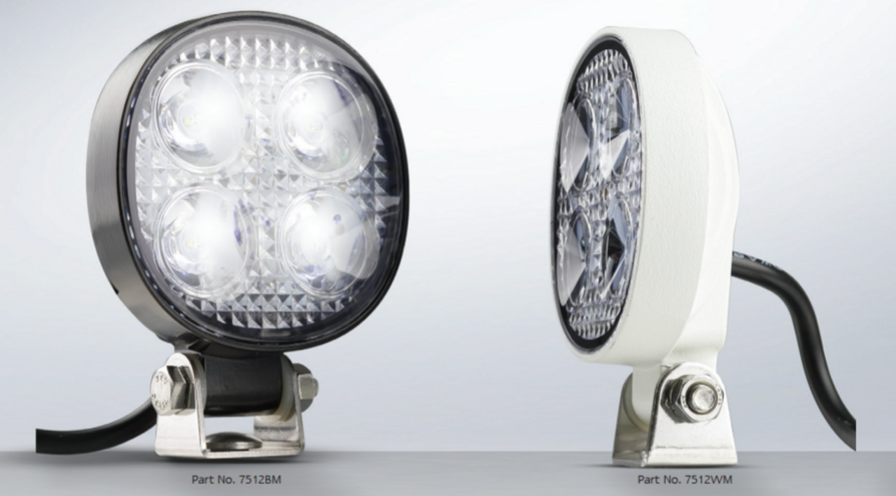 7512BM - High Powered Flood Lamp Black Housing Multi-Volt 12v & 24v Blister Single Pack. LED Auto Lamps. Ultimate LED. 