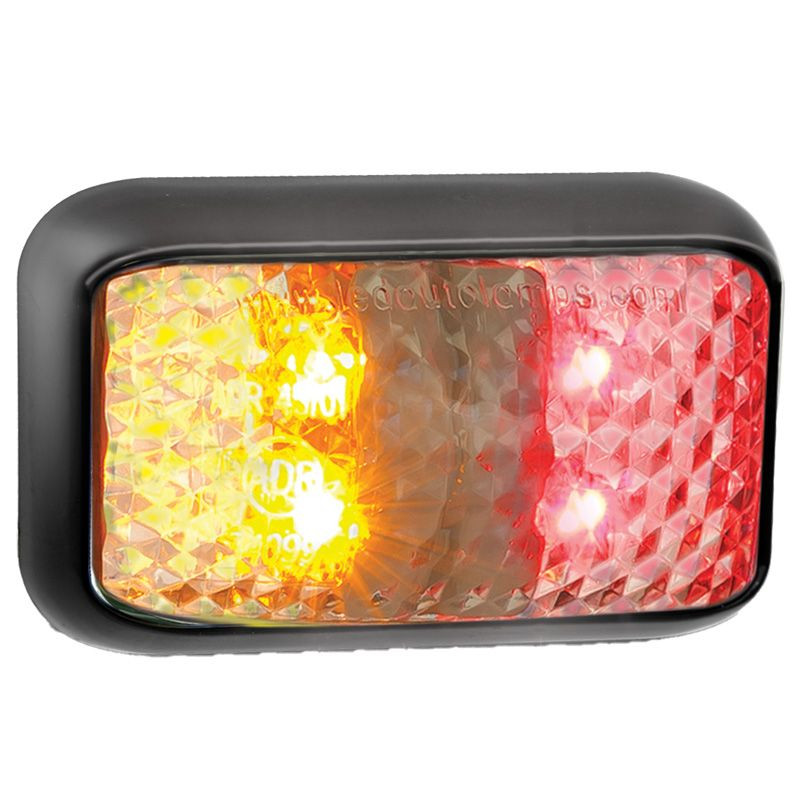 35ARM - Side Marker Light Multi-Volt 12v & 24v. Caravan Friendly. Blister Single Pack Black Housing Clear Lens & Amber, Red LED, LED Auto Lamps. Ultimate LED.