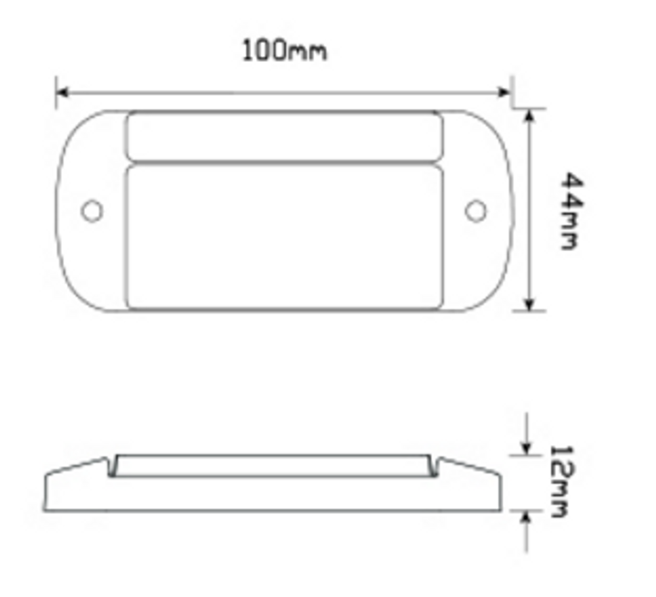 Line Drawing - 44AME - Side Marker Marker Light with Amber Reflector Multi-Volt 12v & 24v. Caravan Friendly. Blister Single Pack Black Housing Amber Lens & Amber LED. LED Auto Lamps. Ultimate LED. 