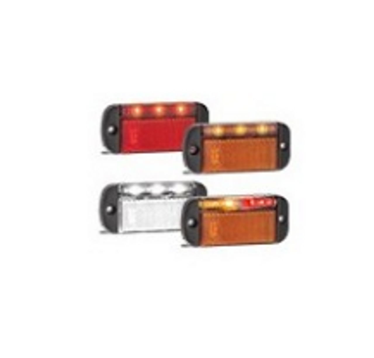 44 Series - 44AME - Side Marker Marker Light with Amber Reflector Multi-Volt 12v & 24v. Caravan Friendly. Blister Single Pack Black Housing Amber Lens & Amber LED. LED Auto Lamps. Ultimate LED. 