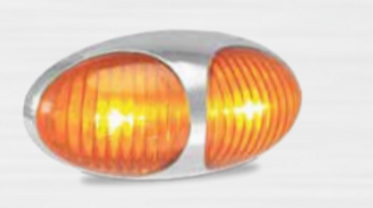 37CAM - Side Direction Marker Light with Chrome Base & Coloured Lens Multi-Volt 12v & 24v Single Pack. LED Auto lamps. Ultimate LED.
