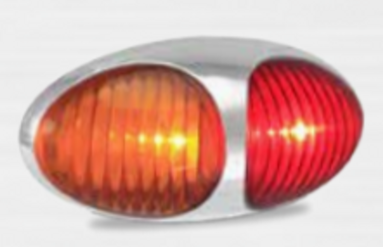 37CARM - Side Marker Light with Chrome Base & Coloured Lens Multi-Volt 12v & 24v Single Pack. LED Auto lamps. Ultimate LED.
