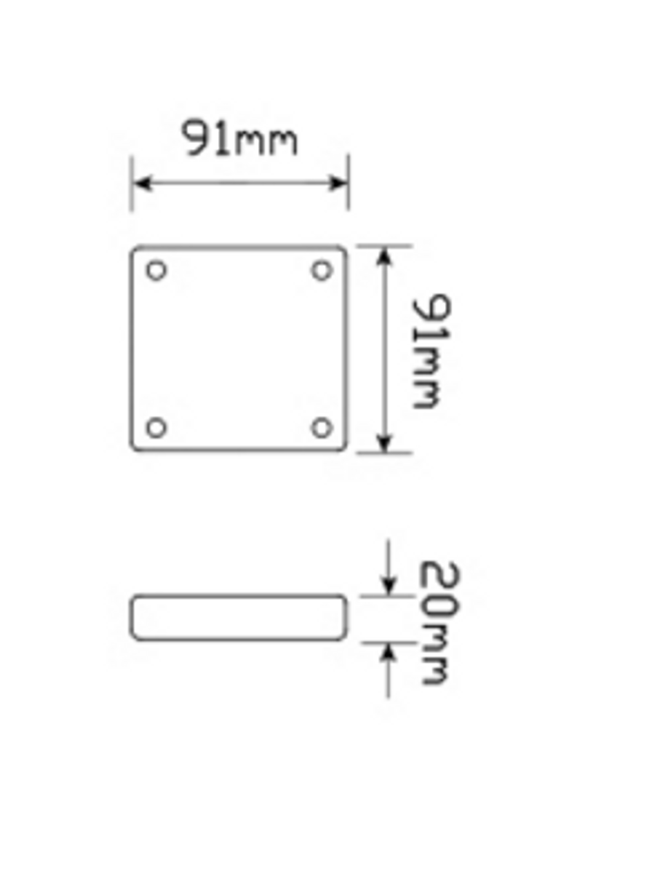 Line Drawing - 280RM Stop & Tail Light, Multi-Volt 12v & 24v Single Pack. AL. Ultimate LED.