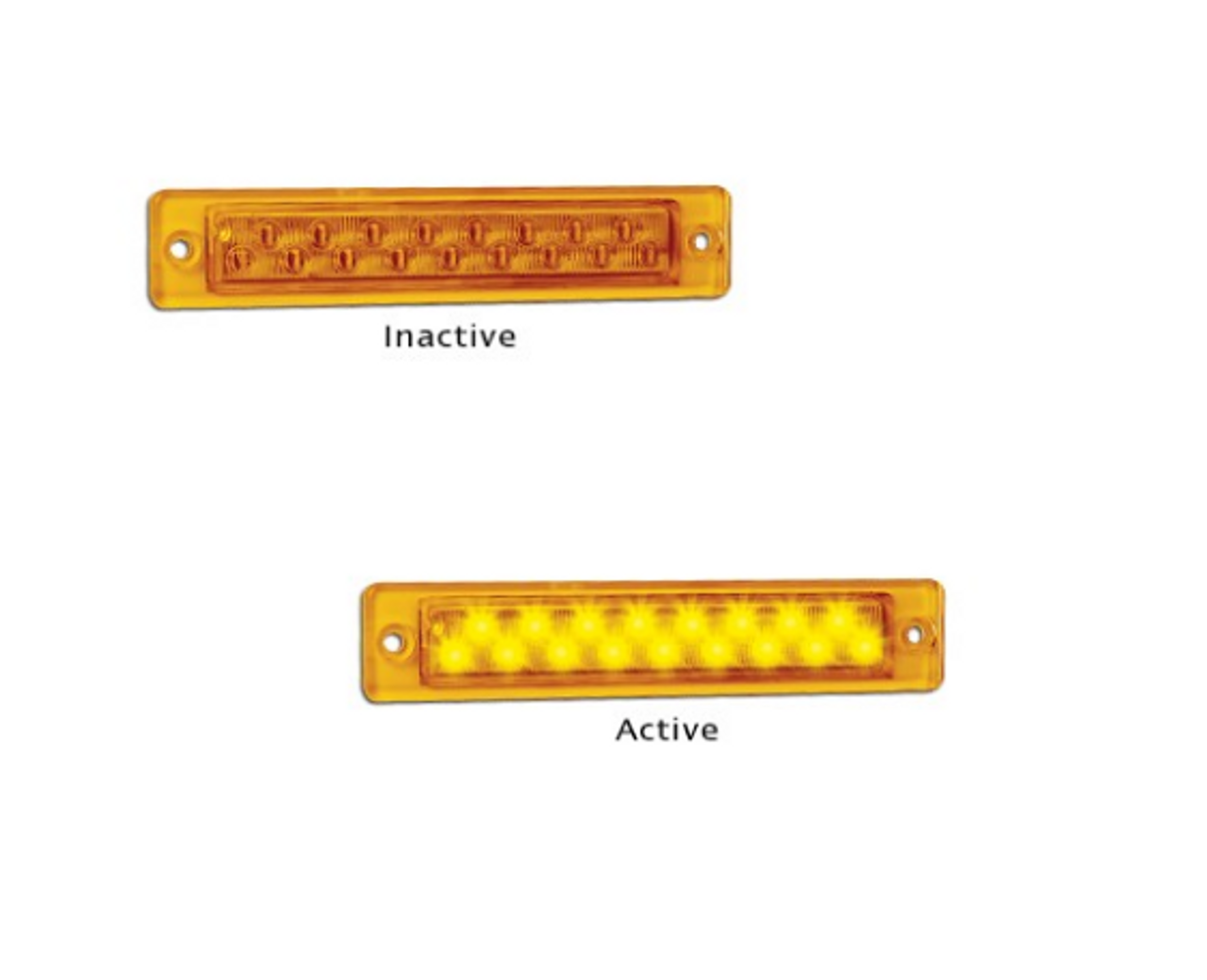 25A12 - Rear LED Indicator Light Single Function Lamp 12 Volt. Amber Lens & Amber LED. LED Auto Lamps. Ultimate LED.  