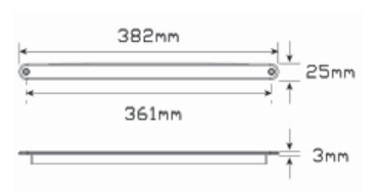 Line Drawing - 380A12 - Indicator 12v Single light Coloured Lens. AL. Ultimate LED.  