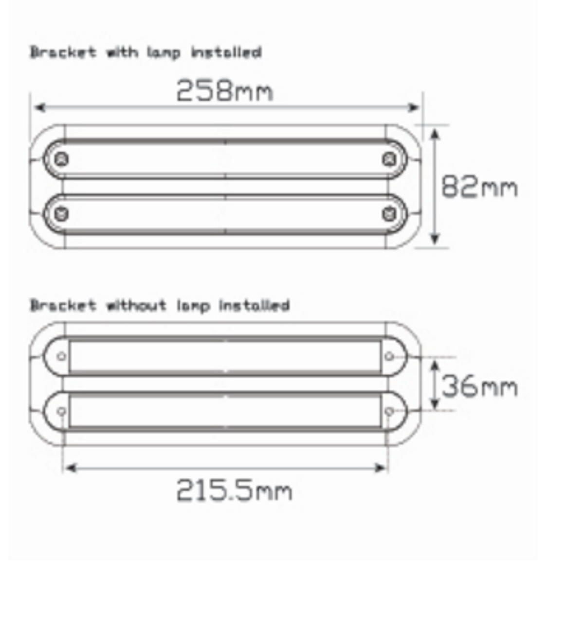 Line Drawing - 235BAR12 - Stop, Tail, Indicator Light 12 Volt Blister Single Pack Double Bracket. Caravan Friendly. LED Auto Lamps. Ultimate LED. 