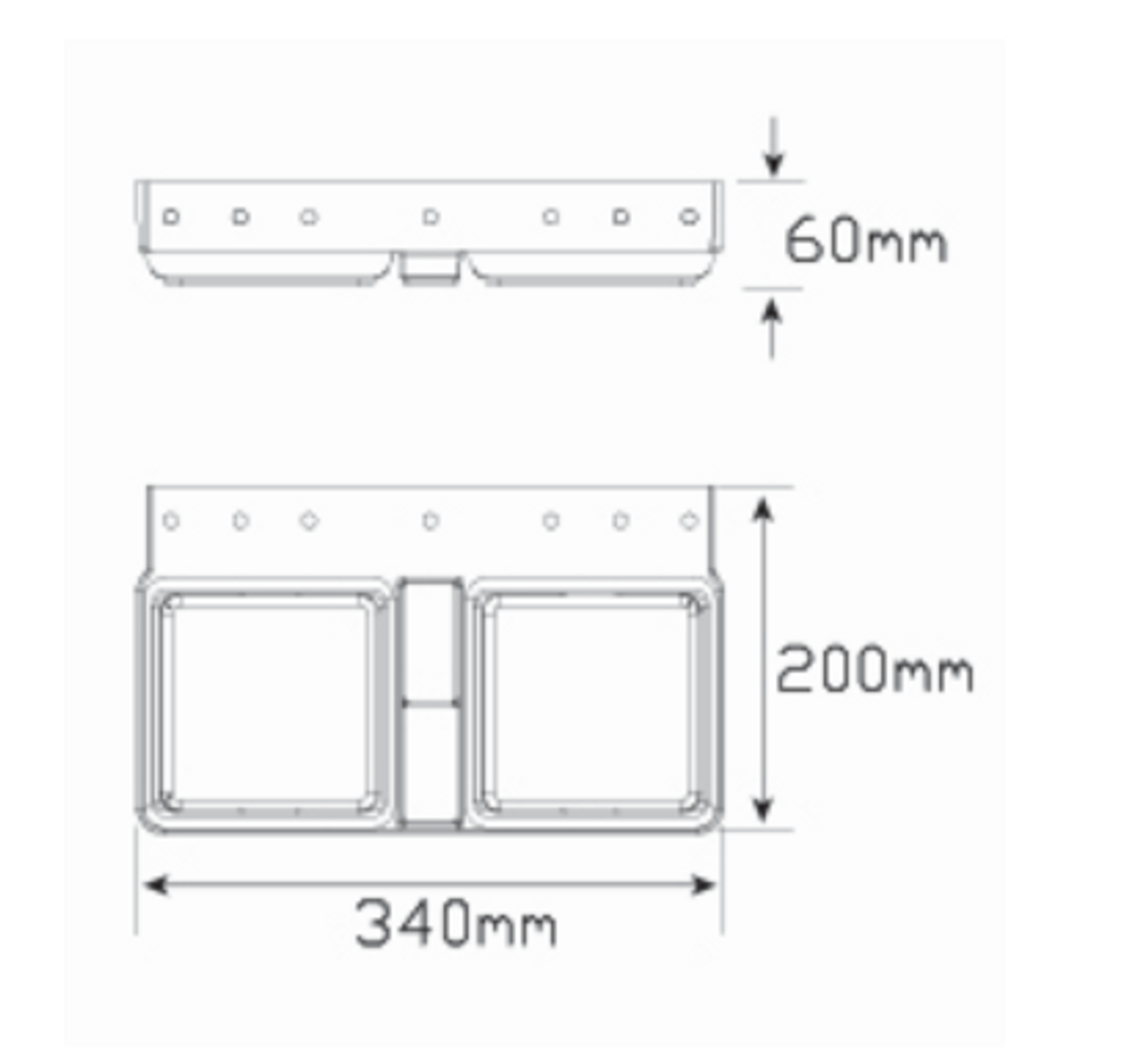 Line Drawing - 125BARMR Stop, Tail,  Indicator  & Reflector Multi-Volt 12v & 24v Single Pack. AL. Ultimate LED.