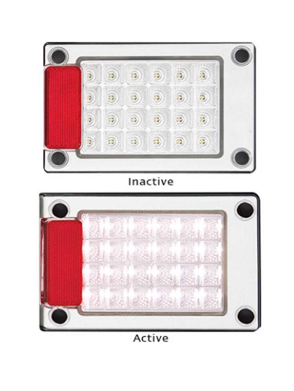 J3WM - Reverse Light with Reflector Multi-Volt 12v & 24v Single Pack. AL. Ultimate LED. 