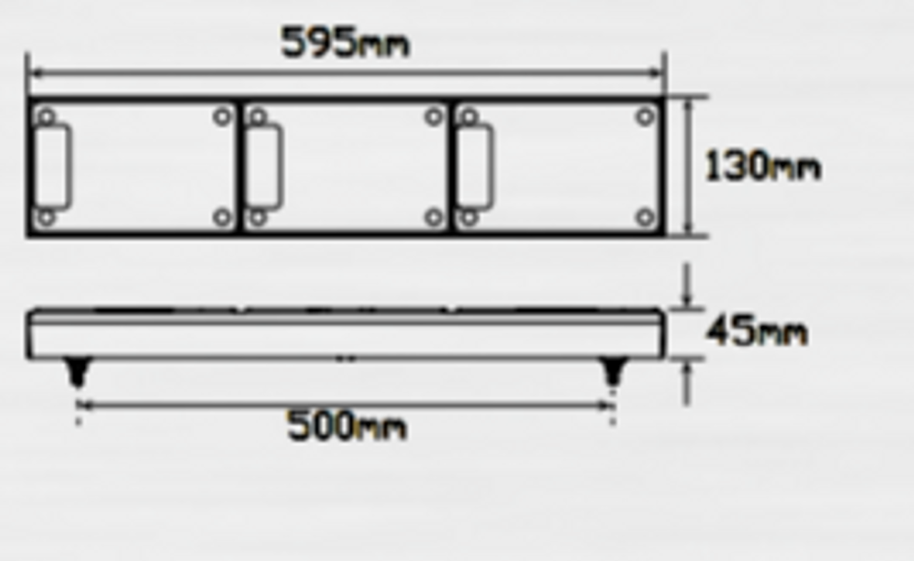 Line Drawing - J3BARRM - Jumbo LED Combination Stop, Tail, Indicator Light with Reflectors Multi-Volt 12v & 24 Volt DC Blister Single Pack. Caravan Friendly. LED Auto Lamps. Ultimate LED.