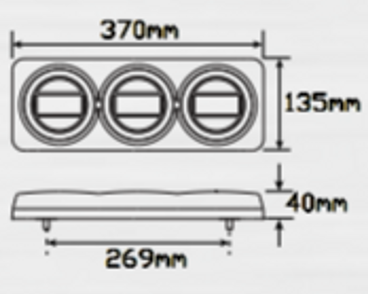 Line Drawing - MAXILAMPC3XRW - Modern & Stylish Maxilamp 3. Modern Tail Light Assembly. Stop, Tail, Indicator, Reverse with Reflector. 12 & 24 Volt DC Blister Single Pack. Caravan Friendly. Silver Chrome Surround. LED Auto Lamps. Ultimate LED.