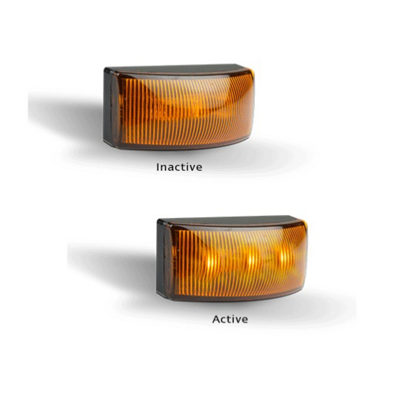 5025AM2 - Side Marker Side Direction Light, 3M Mounting Tape, Multi-Volt 12v & 24v Twin Pack Black Housing Amber Lens & Amber LED. LED Auto Lamps. Ultimate LED.