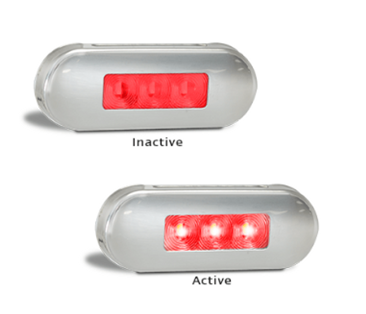 86RRM - Rear End Outline Marker Light. Red Lens & Red LED. Multi-Volt 12v & 24v Blister Single Pack Chrome Surrounding. Autolamp. Ultimate LED.