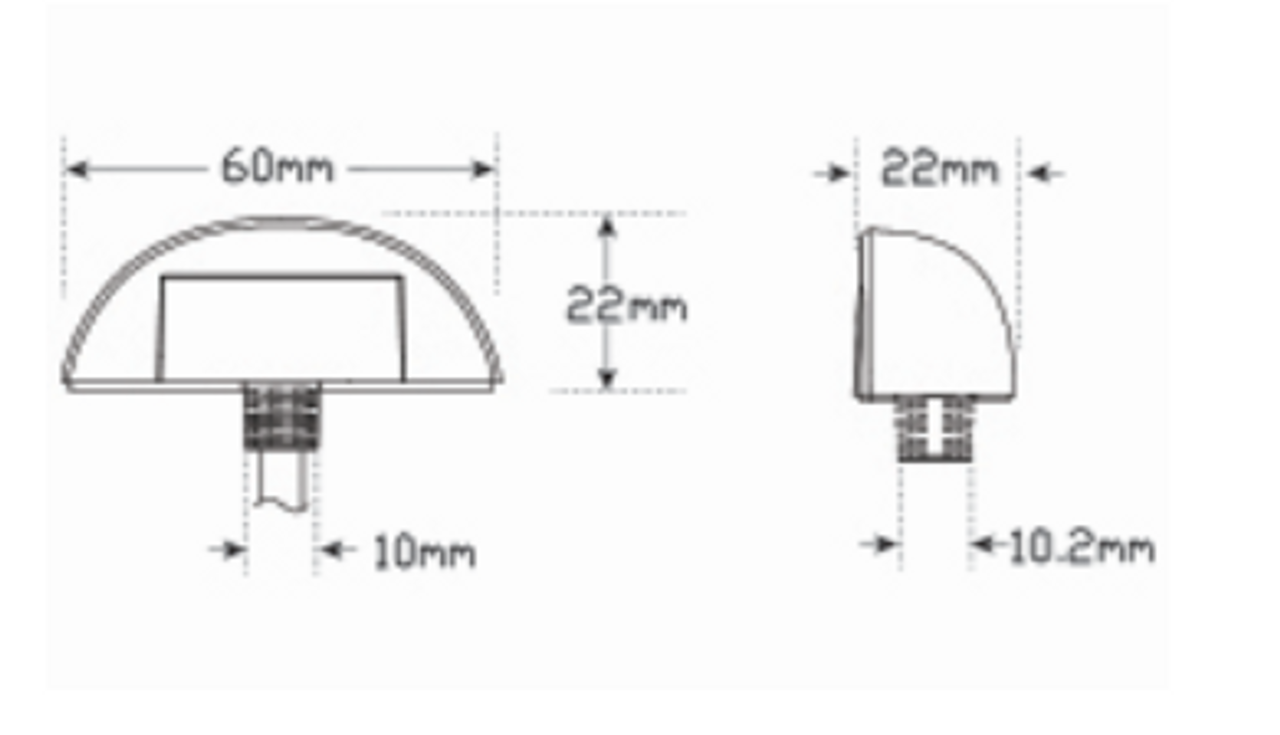 Line Drawing - 60BLM -  Licence Plate Lamp Light, 3m Design Compact Design, Low Profile, Multi-Volt 12v & 24v Blister Twin Pack. Black Base. LED Auto Lamps. Ultimate LED.