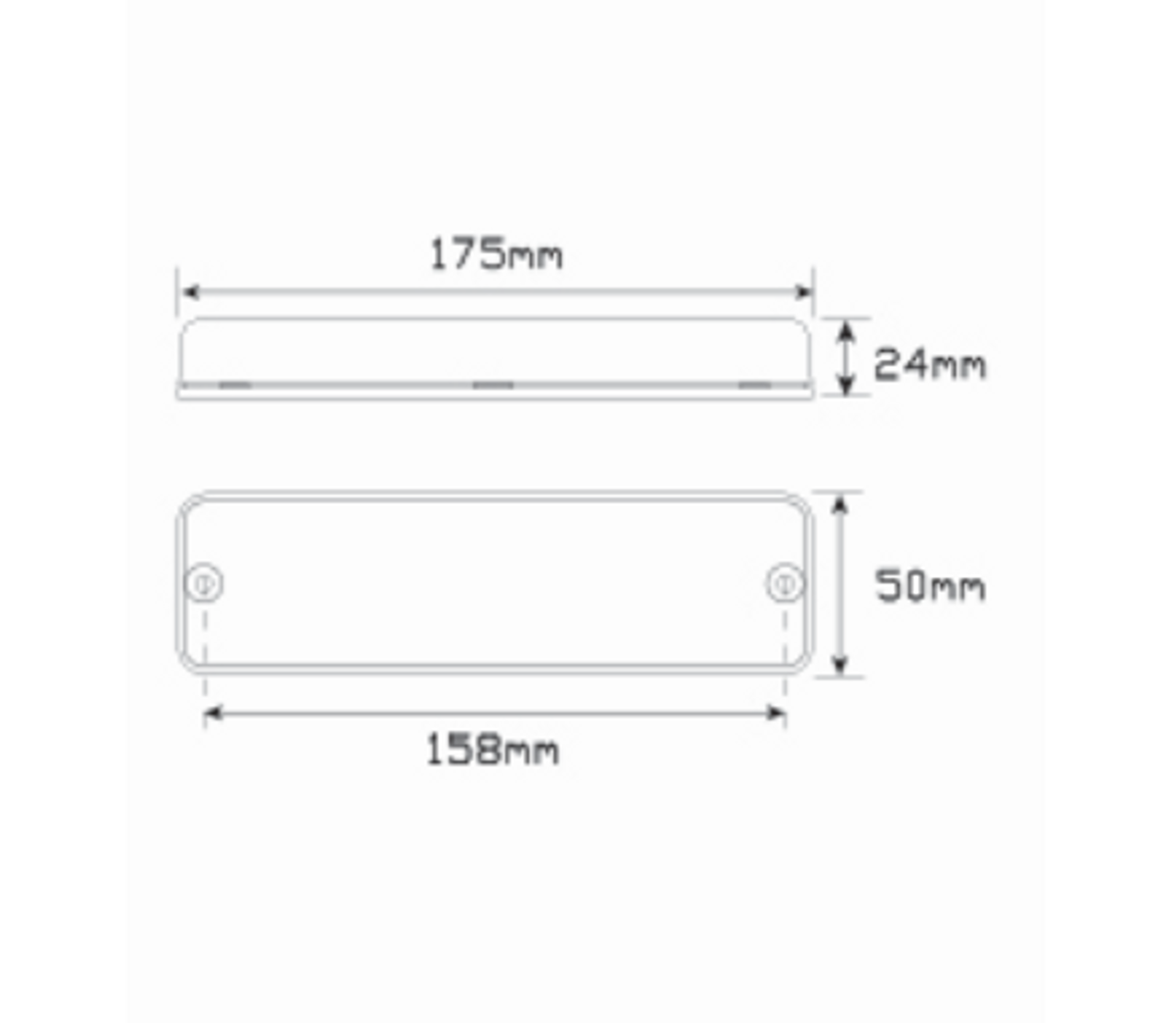 Line Drawing - 175AW/2 - Front Indicator Marker Lamp 12v, Clear Lens & Amber LED Twin Pack. LED Auto Lamps. Ultimate LED.