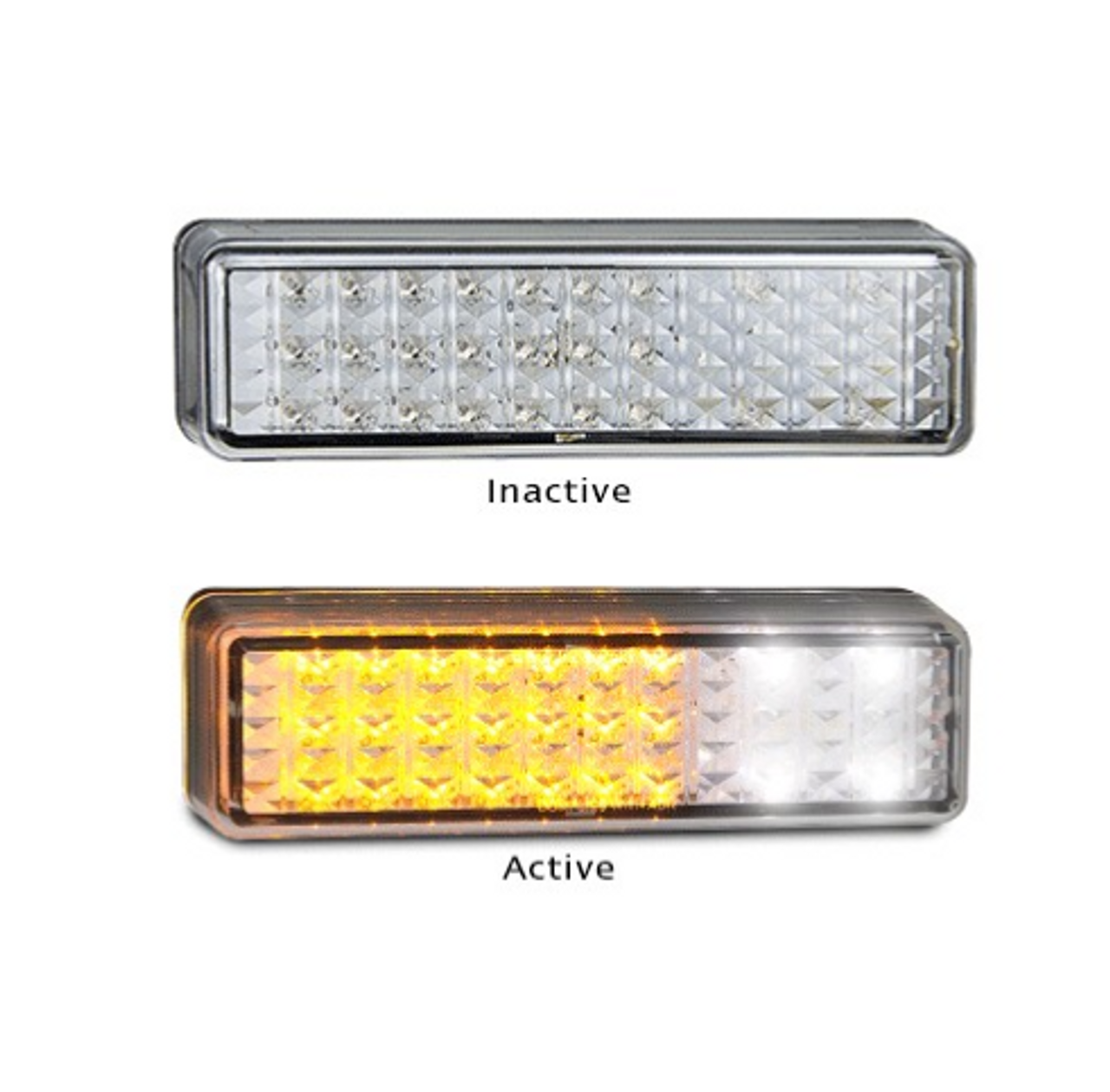 175AW/2 - Front Indicator Marker Lamp 12v, Clear Lens & Amber LED Twin Pack. LED Auto Lamps. Ultimate LED.