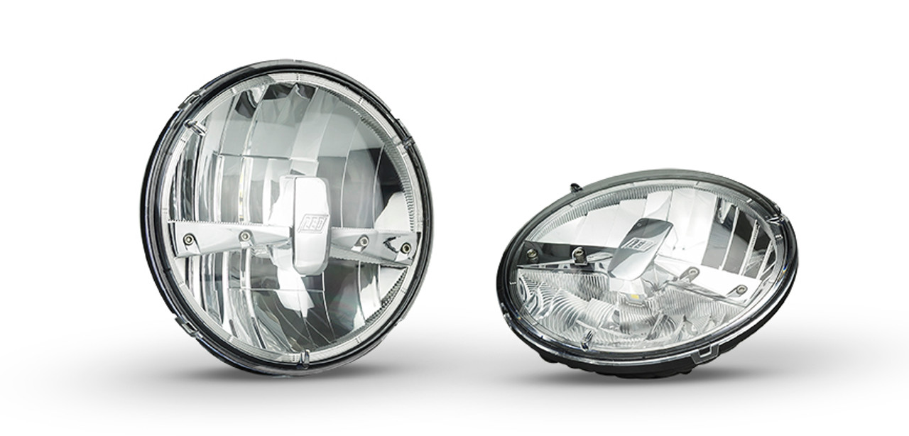 HL174 - 7inch Sealed Beam Headlamp High Beam with Park Function. Multi-Volt 10v & 32v Blister Twin Pack. LED Auto Lamps.  Ultimate LED. 